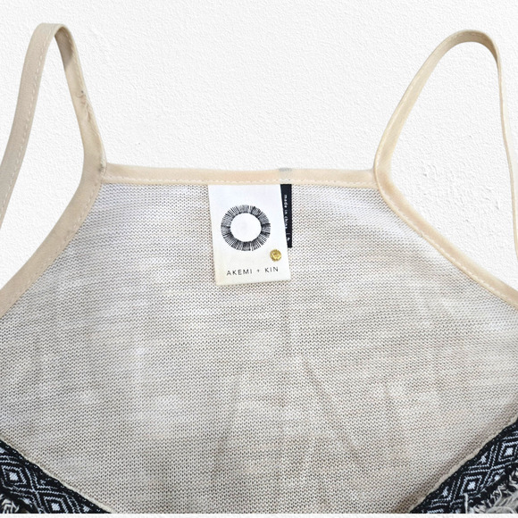 Akemi + Kin Ivory Lace Fringe Halter Tank Top Boho Anthropologie Size XS Petite - Picture 2 of 11